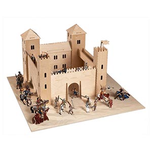 Castello e cavalieri giocattolo