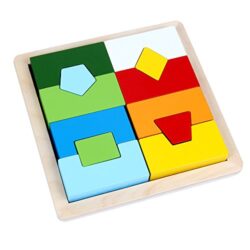 Bjulian Geometrico Puzzle Di Lengno Creativo Incastro Di Colori E Forme Bambini Da 1 Anno 0