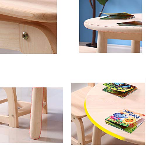 Tavolo rotondo e 2 sedie in legno massello per bambini ...