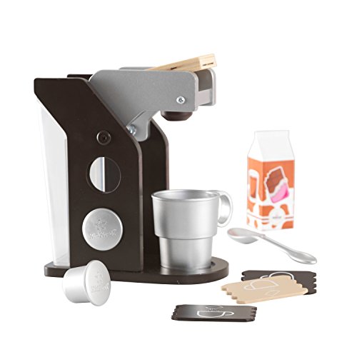 KidKraft - Macchina del caffè in Legno con Accessori Inclusi Colore  Espresso - Giochi In Legno