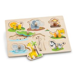 New Classic Toys Peg Puzzle Safari Colore Farm 10538 0