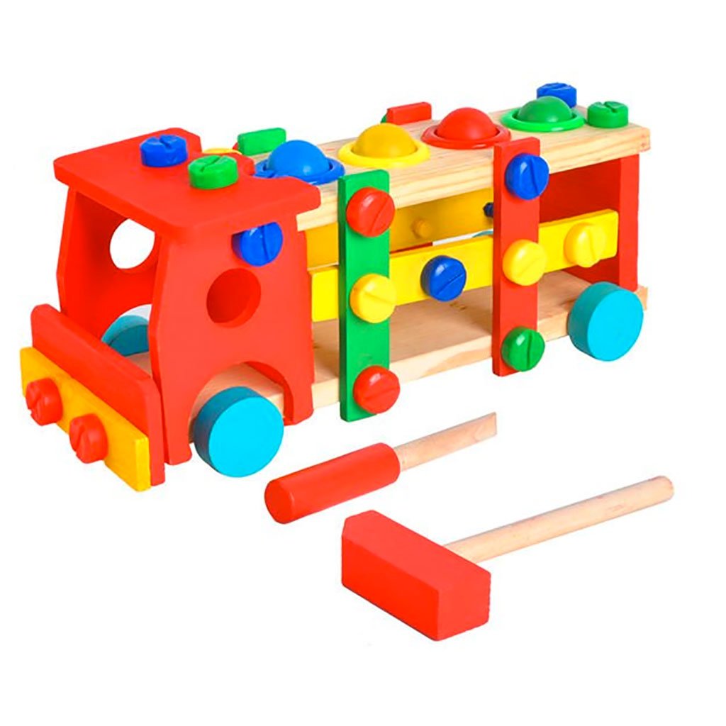 Camion con semirimorchio container da montare in legno,gioco per bambini 