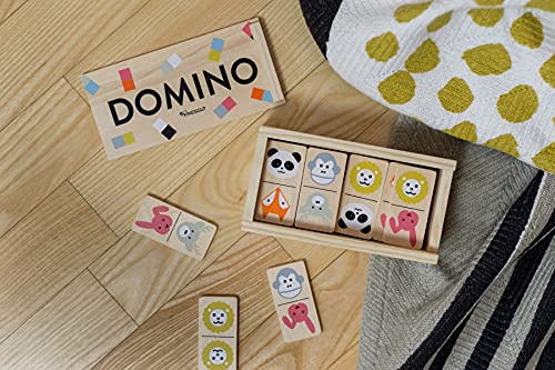 Domino In Legno Della Kindsgut Gioco Di Posizionamento Per Bambini E Per I Bambini Piu Piccoli Bellissimi Motivi Di Animali Animali 0 0